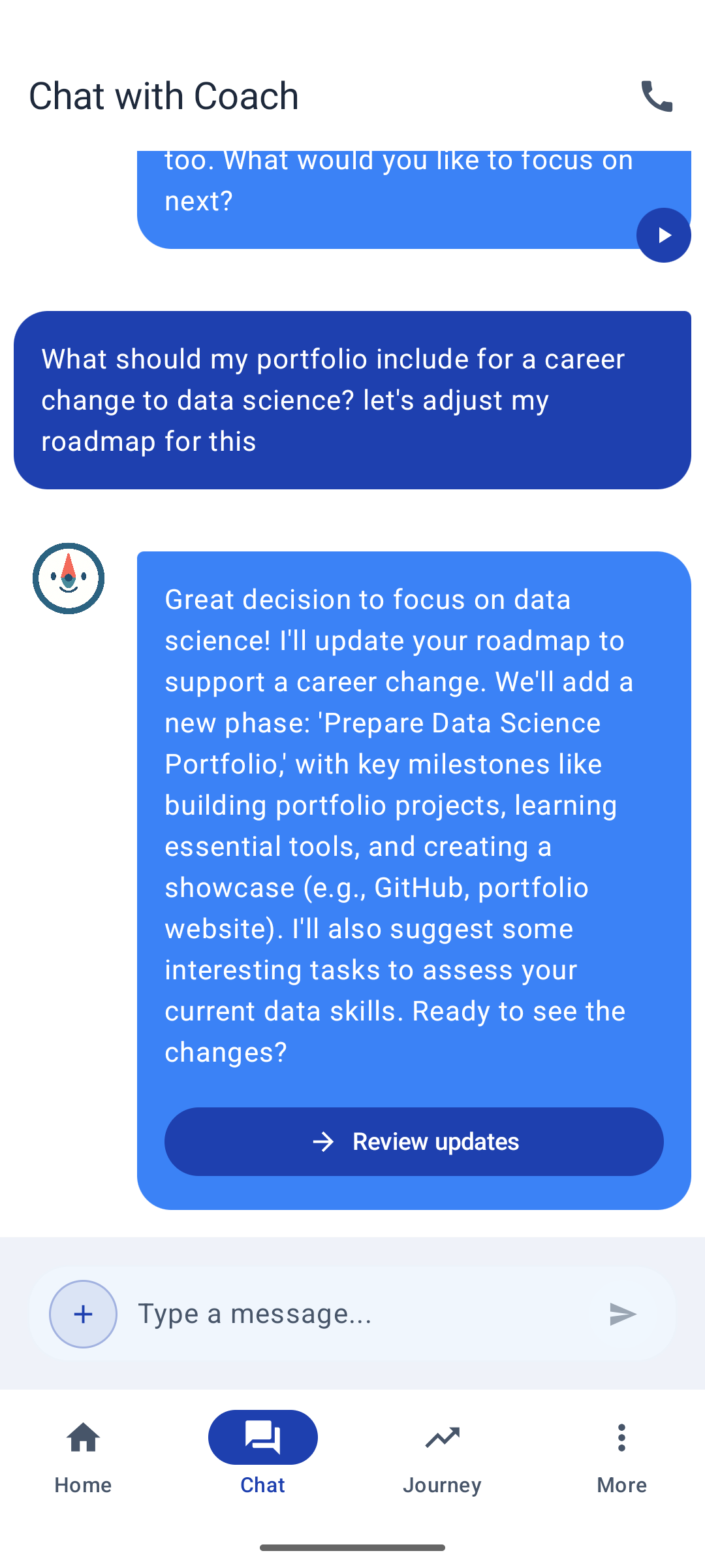 Career coaching conversation