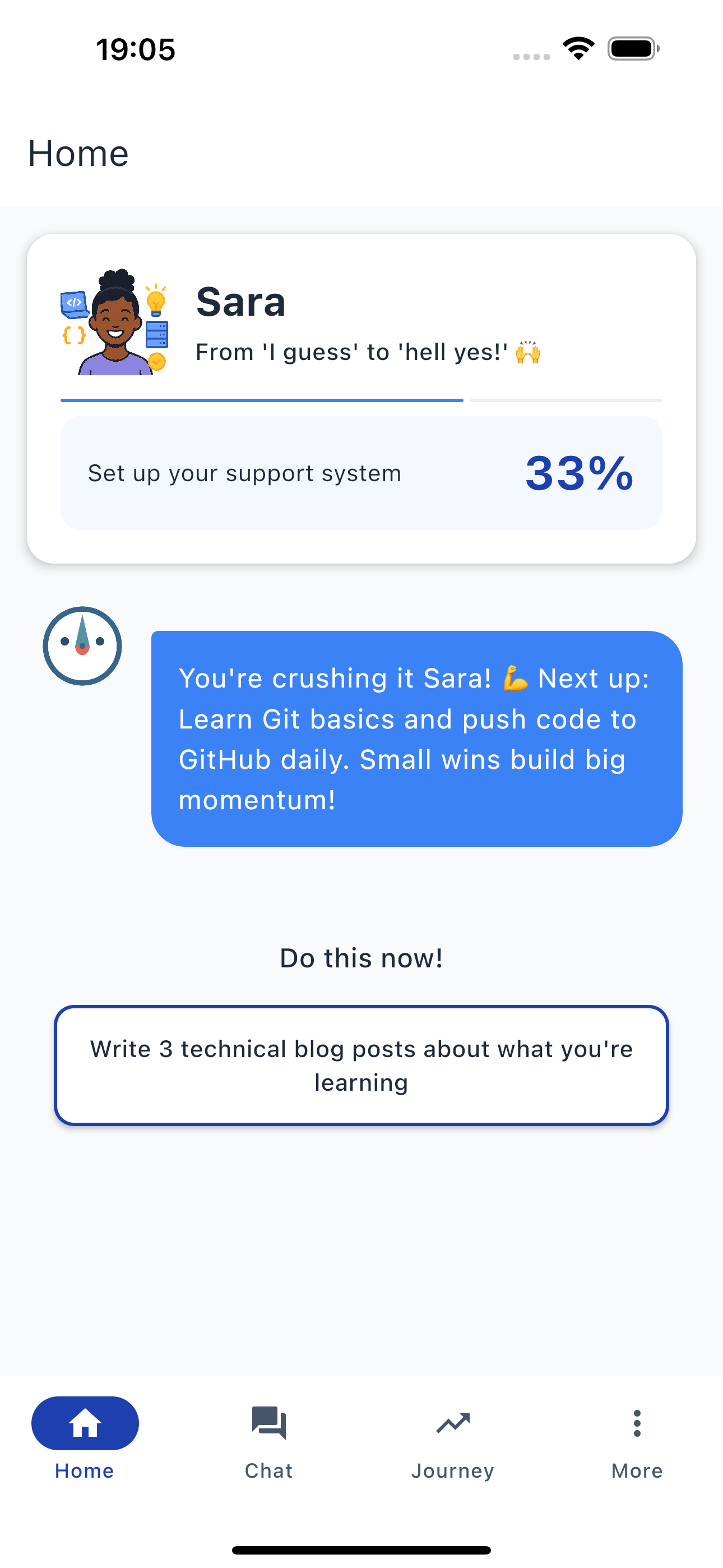 Career coaching AI interface